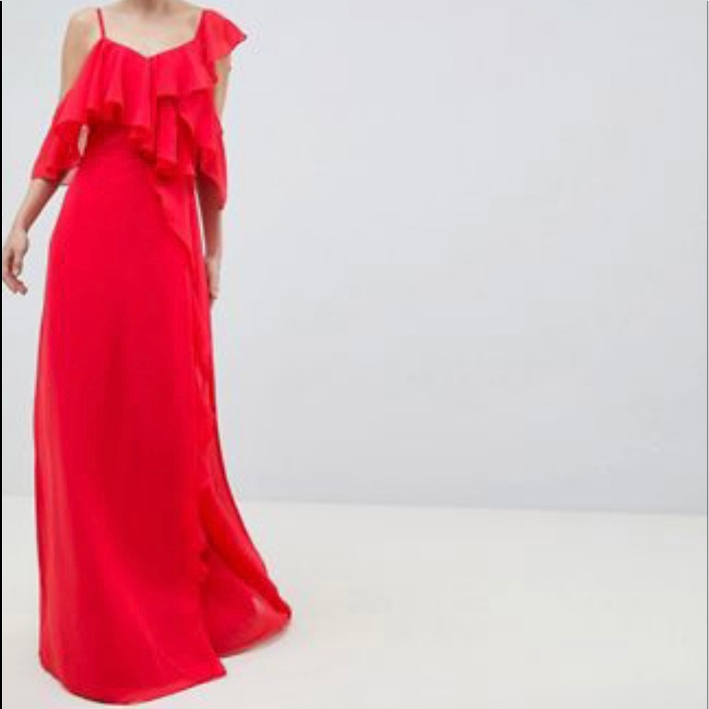 Asos red maxi summer dress. Size 6.